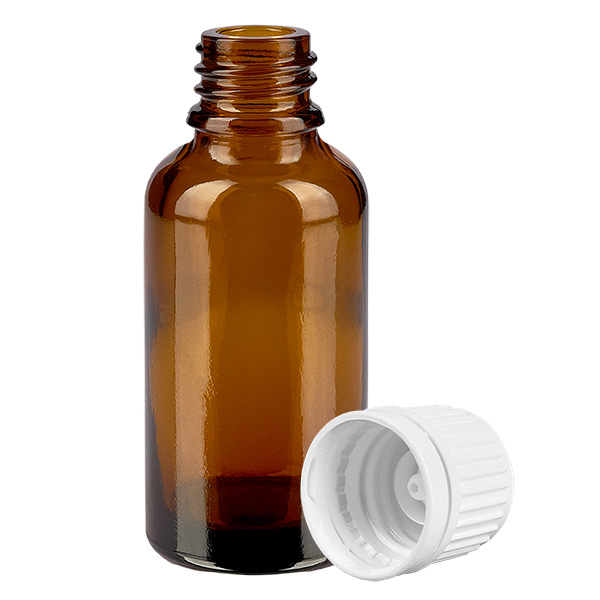 30ml Flasche 11mm Schraubverschluss weiß Originalitätsverschluss BrownLine UT18/30