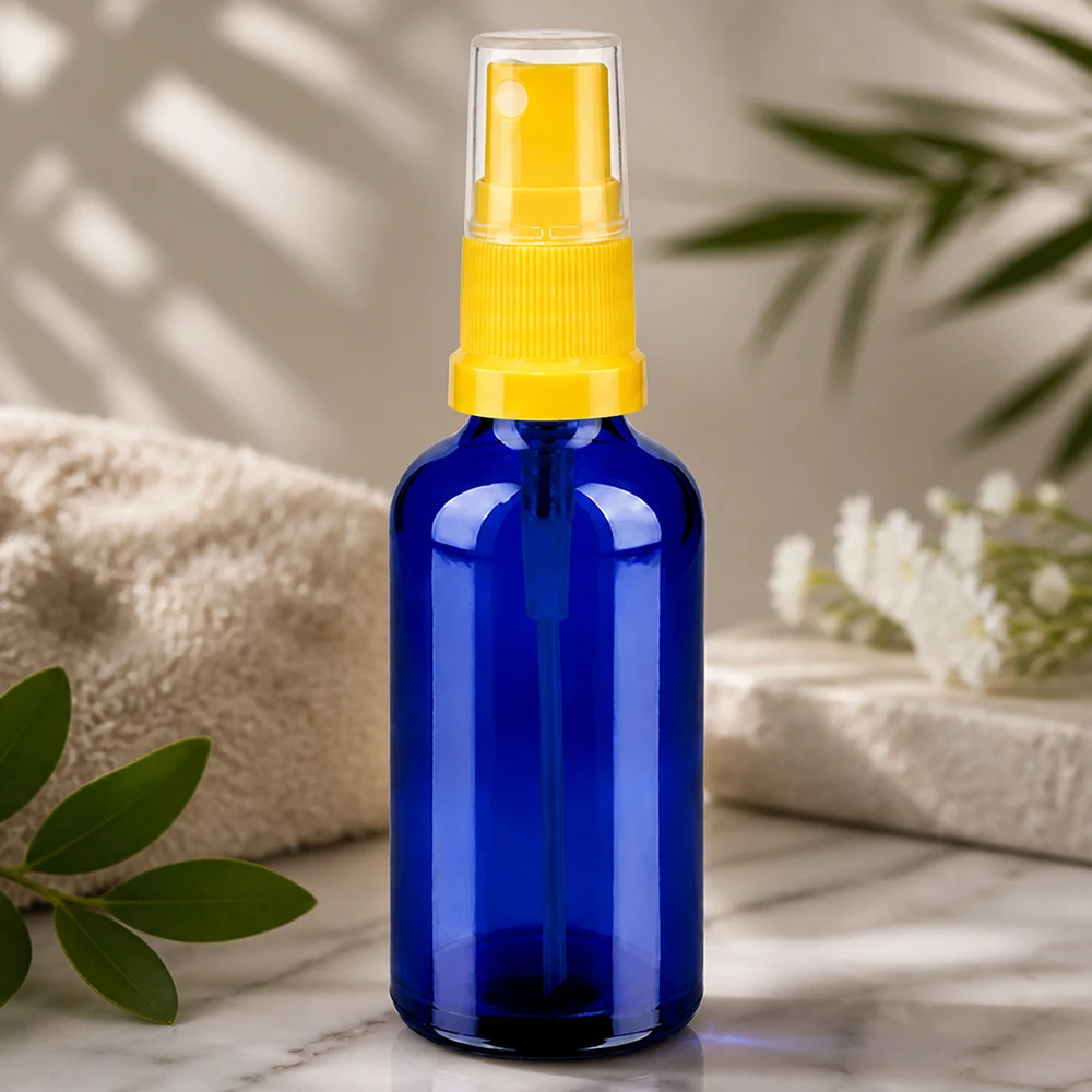 Flacone in vetro da 50 ml, dosabile con precisione, con spruzzatore a pompa per tonico viso e prodotti di bellezza