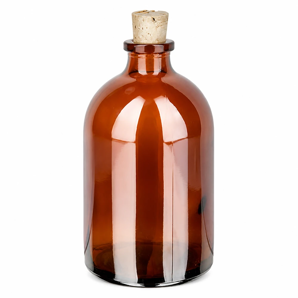 Flasche Braunglas 100ml mit Korken 11/14mm Medizinflasche Braunglas 100ml mit engem Hals und Korkstopfen 11/14mm Laborqualität