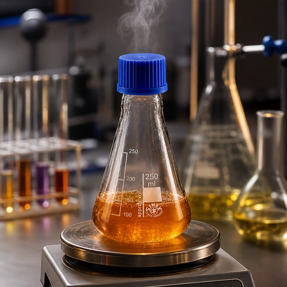 Erlenmeyer 250 ml col étroit, verre borosilicate avec filetage et bouchon Ballon de laboratoire vaporisant 250ml avec bouchon à vis pour solutions chimiques chaudes