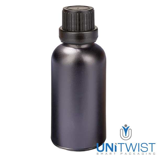 Flacone contagocce da 30 ml 2 mm OV NeroL. UT18/30 Flacone contagocce da 30 ml 2 mm OV NeroL. UT18/30