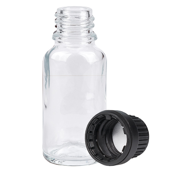 20ml Flasche 11mm Schraubverschluss schwarz Originalitätsverschluss ClearLine UT18/20