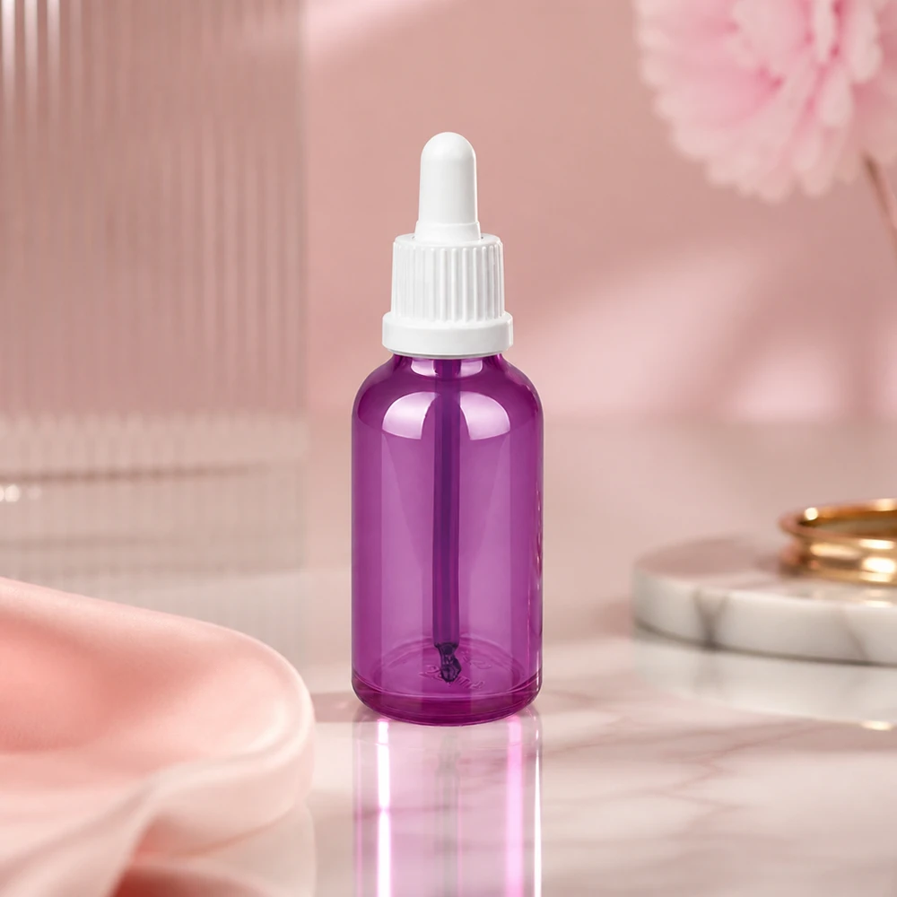 30ml Pipettenflasche weiss Originalität Schraubverschlusserschluss PurpleLine UT18/30 Stylische 30ml Glasflasche in violett mit Pipette für professionelle Kosmetikanwendung