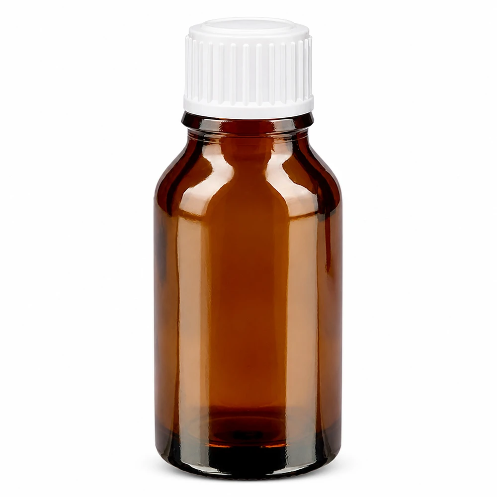 Lichtschutz Apothekerflasche 15ml Braunglas mit weißem Dosiertropfer 0.8mm