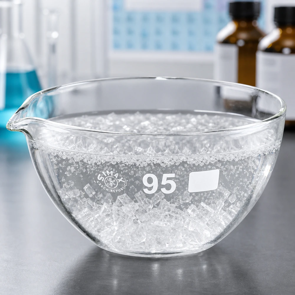 Capsule d’évaporation 170 ml en verre borosilicate, avec bec verseur Bol en verre plat avec bec pour verser les échantillons de manière contrôlée