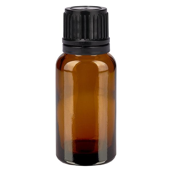 20ml Globuliflasche 8mm Giessring schwarz Originalitätsverschluss BrownL. UT18/20