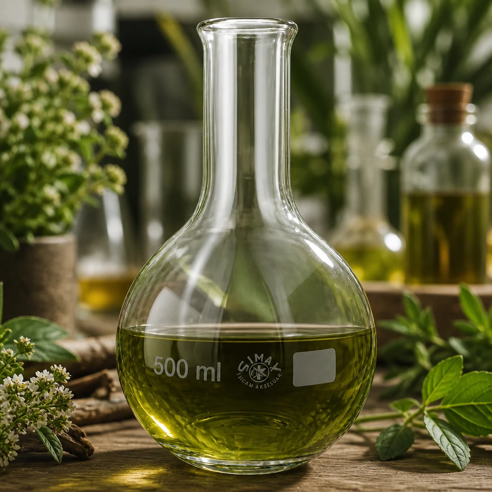 Stehkolben 500ml Enghals Chemiekolben 500ml Enghals klassische Birnenform für Synthese und Reaktionen
