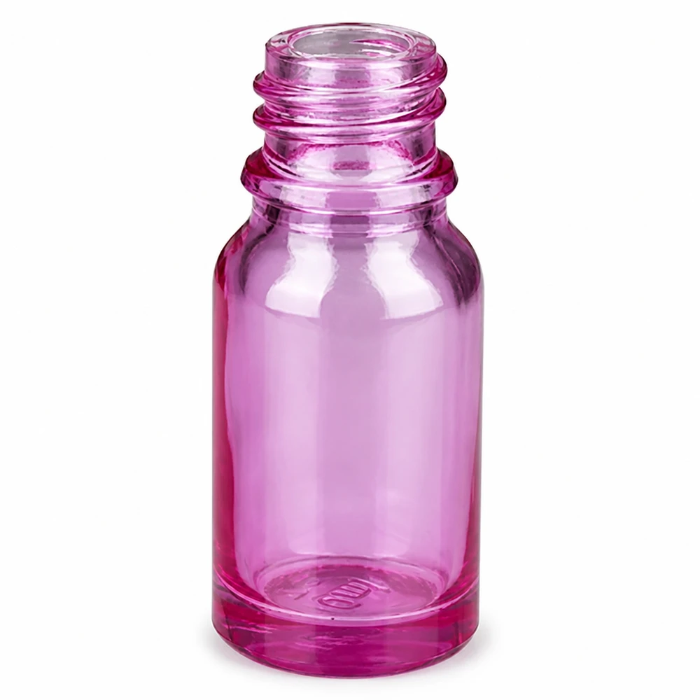 Flacone vuoto in vetro da 10 ml colorato di viola con filettatura UT18/10 per attacchi a spruzzo