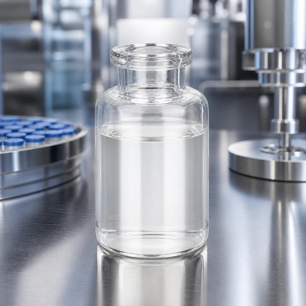 Injektionsflasche Klarglas 20ml Durchsichtige Pharmaverpackung 20ml Injektionsflasche mit charakteristischem Taillenhals aus Klarglas