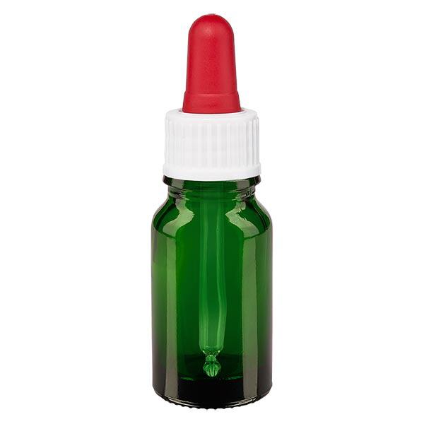 Bottiglia da 10ml verde per pipette STD bianco/rosso ApoGlas Bottiglia da 10ml verde per pipette STD bianco/rosso ApoGlas