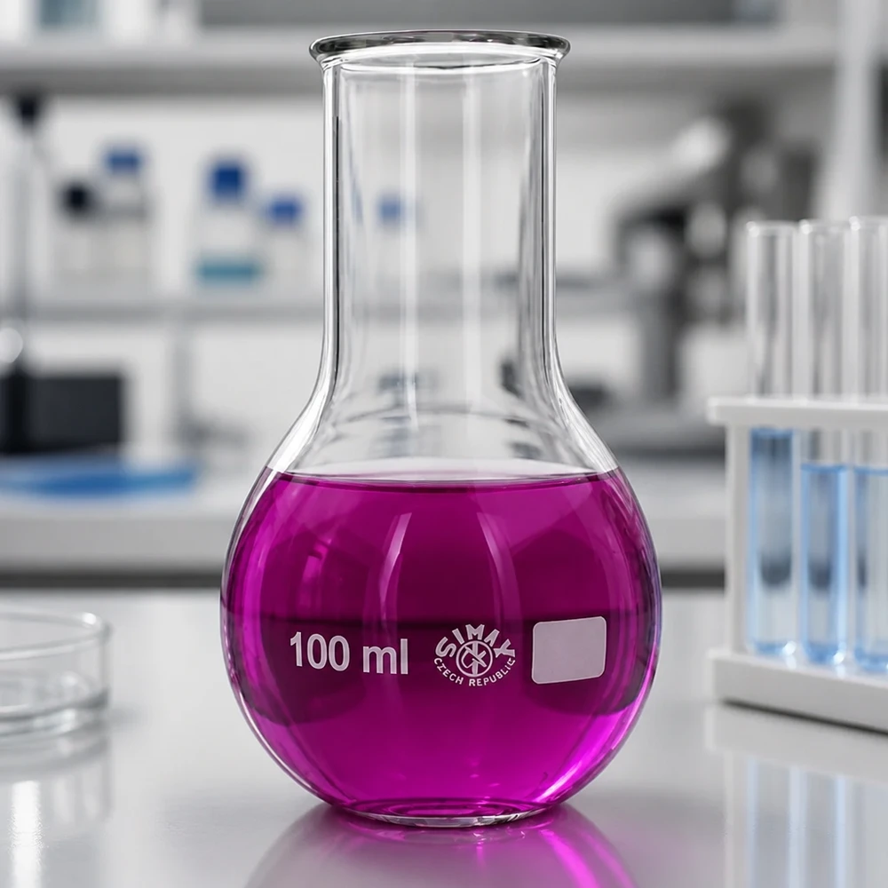 Pallone a fondo tondo 100ml a collo largo Pallone da laboratorio professionale da 100 ml con design ergonomico per un utilizzo sicuro