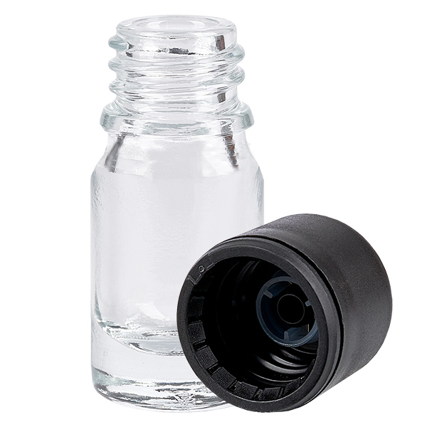 5ml Flasche 6mm Schraubverschluss schwarz Standard ClearLine UT18/5