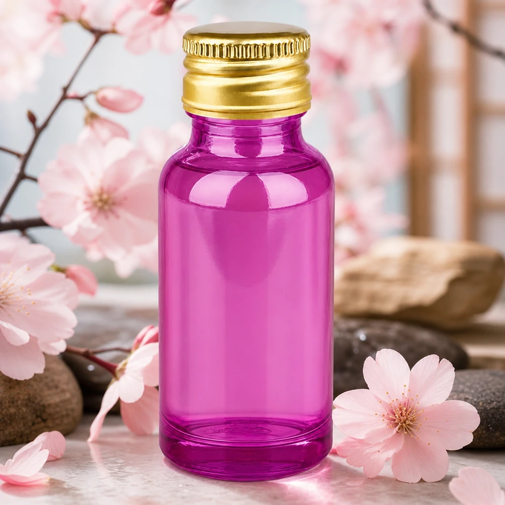 20ml Flasche 11mm Schraubverschluss Alu-Gold Standard PurpleLine. UT18/20 20ml Glasflasche in intensivem Lila mit praktischem Schraubverschluss für Wellness-Anwendungen