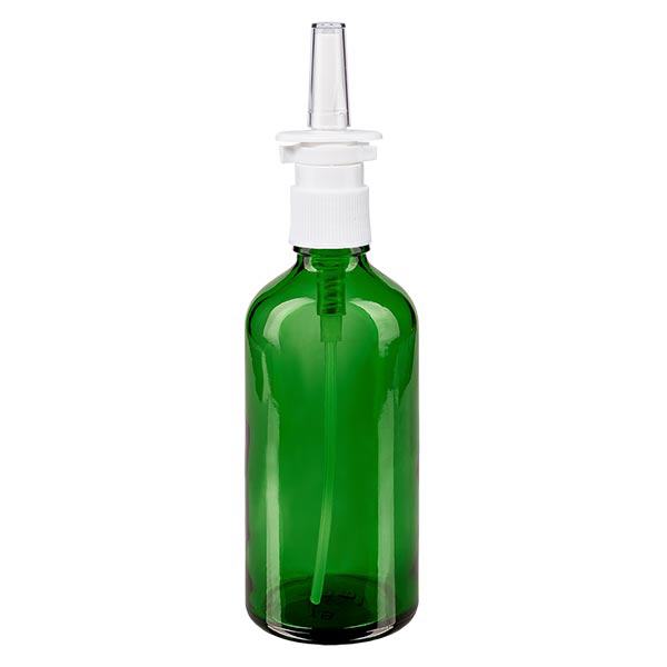 Apothekenflasche grün 100ml Nasenzerstäuber weiß Standard