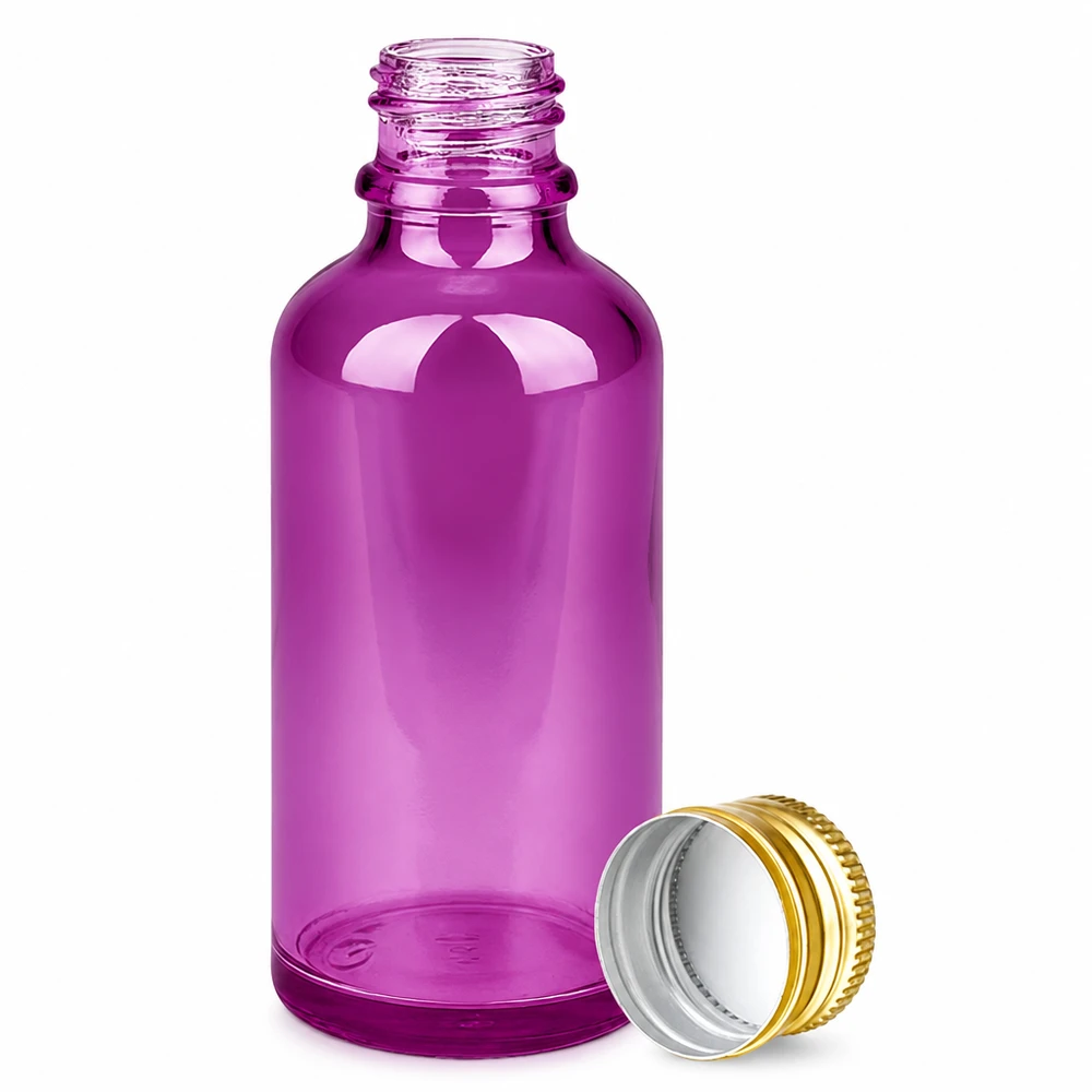 Elegante flacone viola da 50 ml con filettatura standard da 11 mm per applicazioni professionali