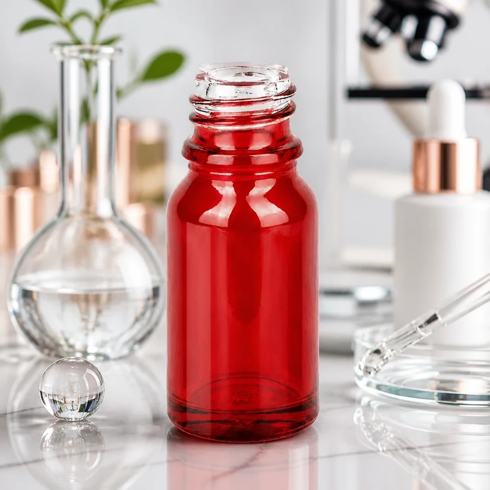 Flacone farmaceutico da 10 ml RedLine UT18/10 UNiTWIST Flacone da 10 ml RedLine UT18/10 in vetro robusto per la conservazione sicura delle tinture.