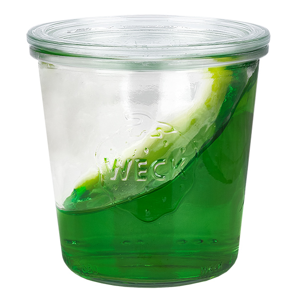 Set di 18 barattoli Weck da 580 ml con 18 coperchi in vetro Set di 18 barattoli Weck da 580 ml con 18 coperchi in vetro