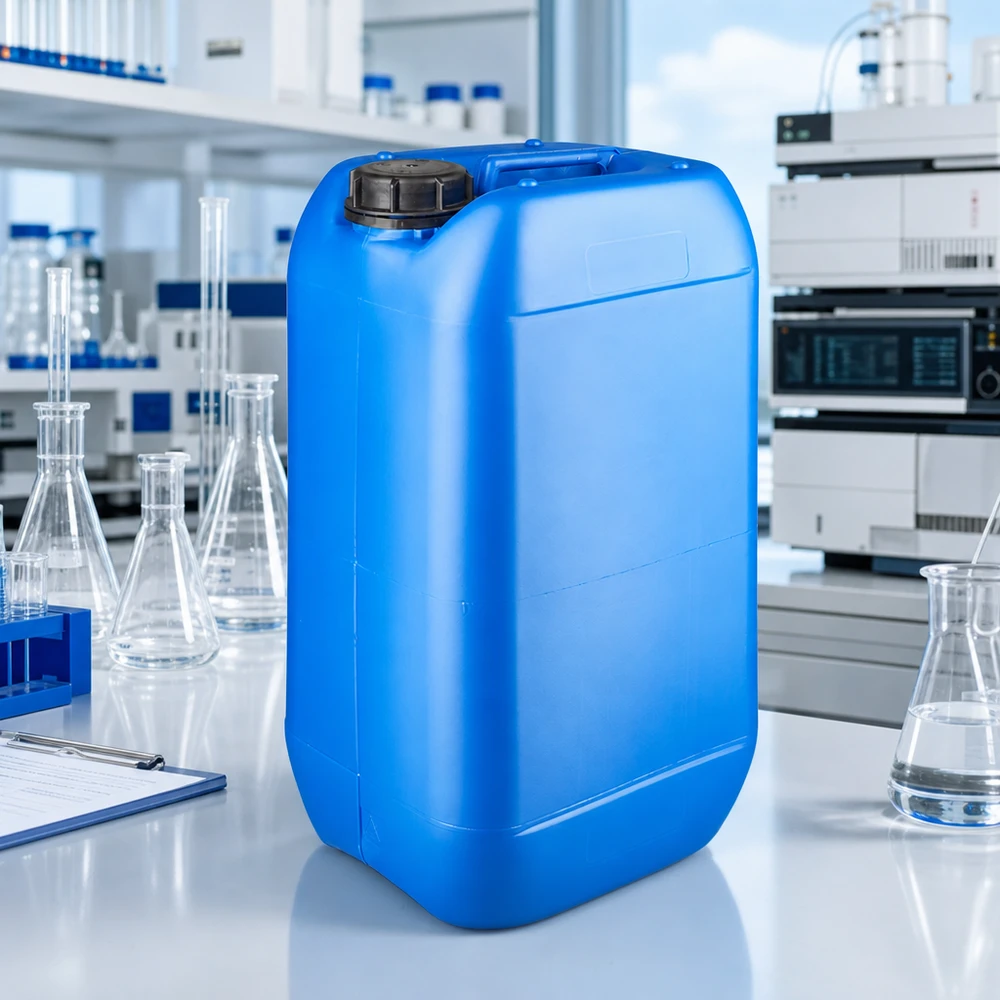 Kanister 15 Liter blau mit Schraubverschluss Originalitätsverschluss Kompakter 15L Kanister in Blau mit schwarzem Schraubdeckel und stabilem Griffbügel