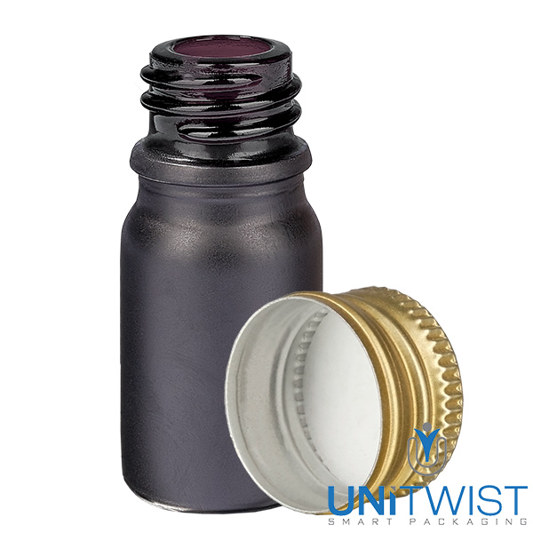 5ml Flasche 11mm Schraubverschluss Alu-Gold Standard BlackLine UT18/5