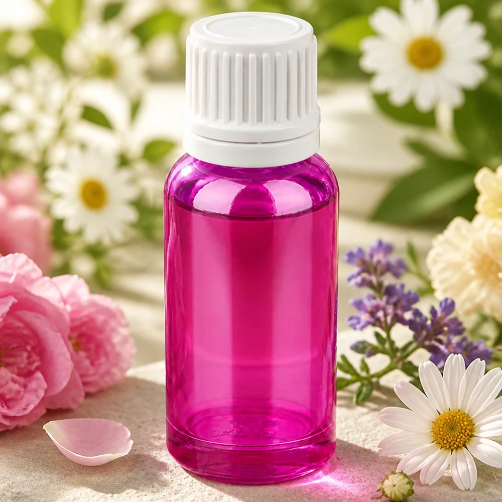 20ml Tropfflasche 0.7mm weiss Originalität Schraubverschlusserschluss PurpleLine UT18/20 Violette 20ml Flasche mit weissem OV-Verschluss UT18/20 Gewinde für DIY-Kosmetik