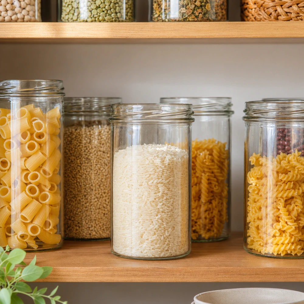 UNiTWIST Sturz435 Gläser 435ml TO82 zur organisierten Vorratshaltung von Pasta Reis und Getreide in Pantry