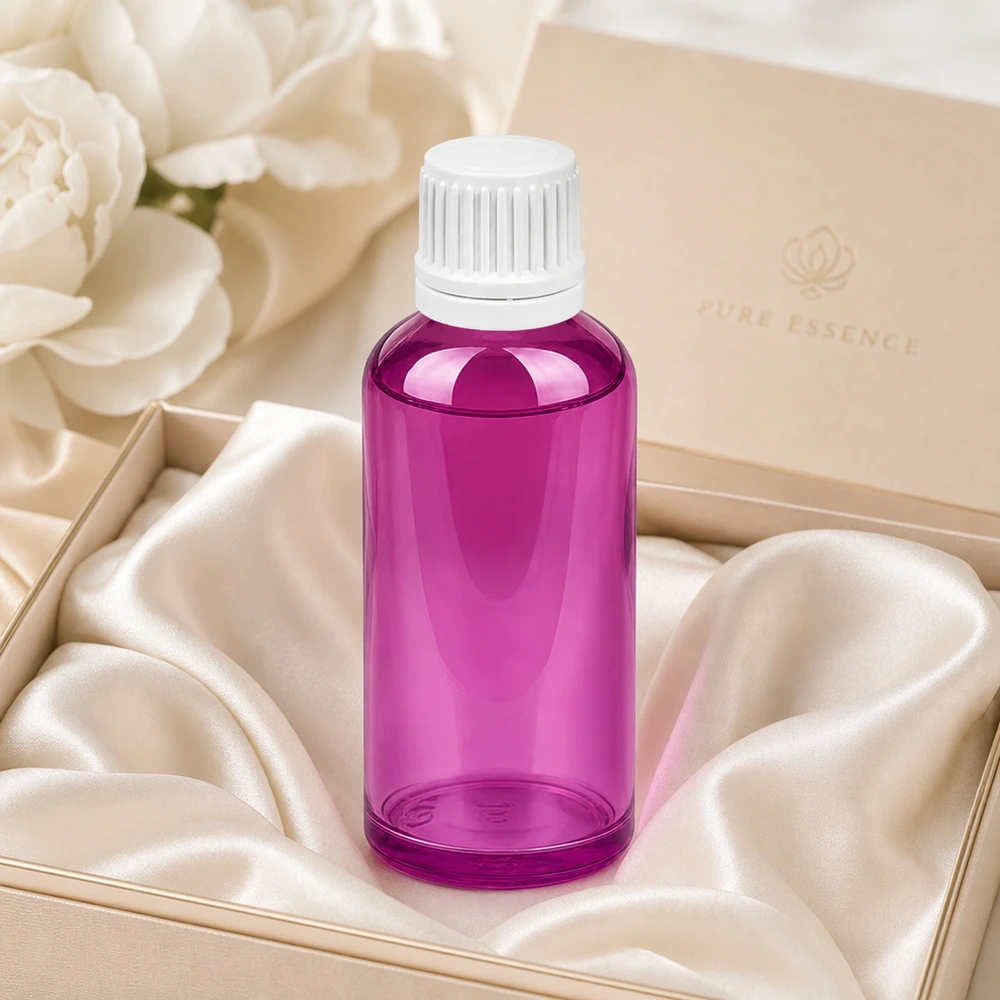 Flacone contagocce da 50ml 0,7mm bianco Originality tappo a vite PurpleLine UT18/50 Flacone professionale da 50 ml con apertura a contagocce da 0,7 mm, ideale per tinture ed estratti liquidi.