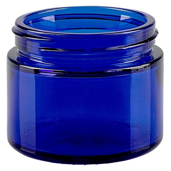 50ml Glastiegel. royalblau ohne Deckel, Gewinde 52mm ApoGlas