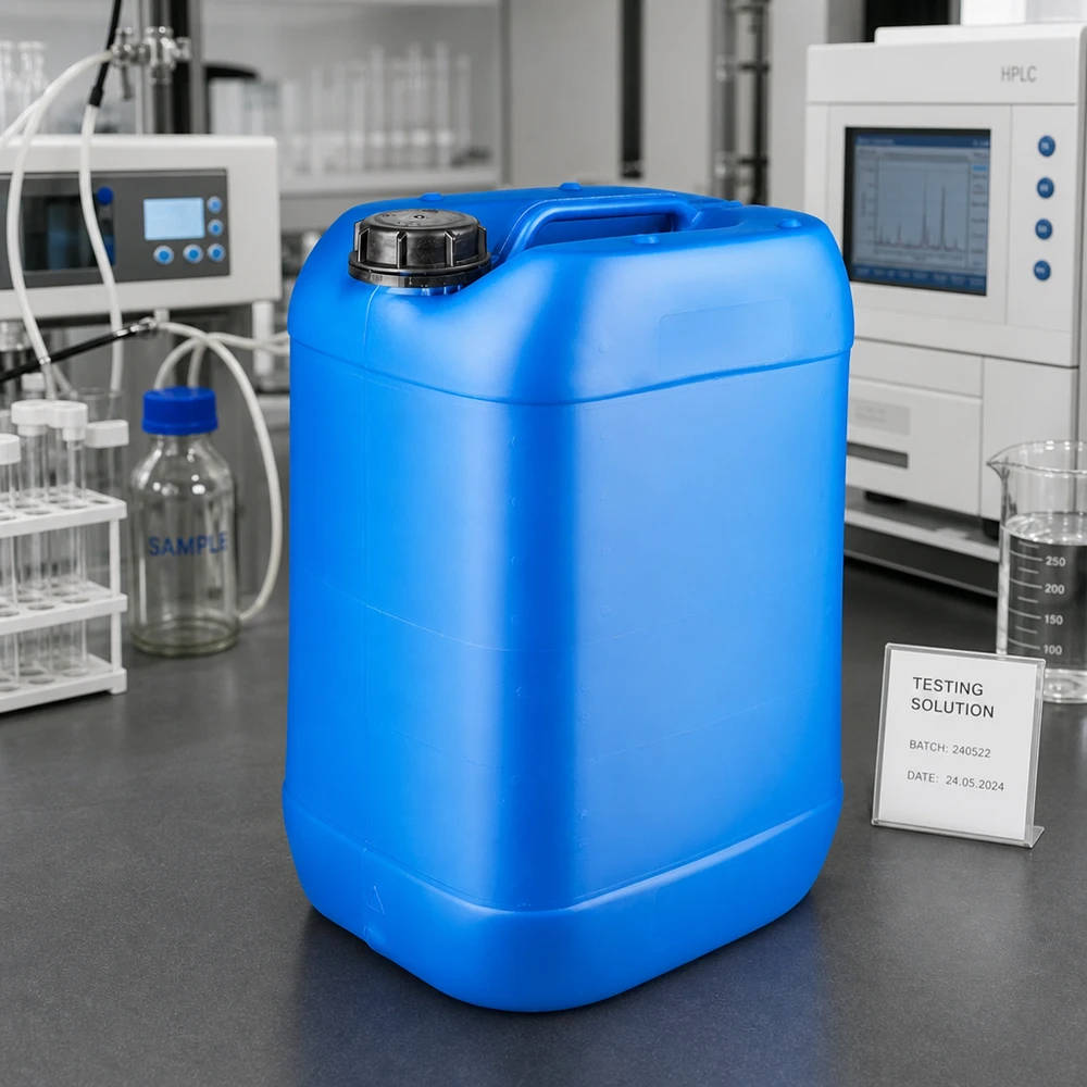 UN-zugelassener 25 Liter Kanister blau mit OV-Verschluss für sichere Gefahrstofflagerung
