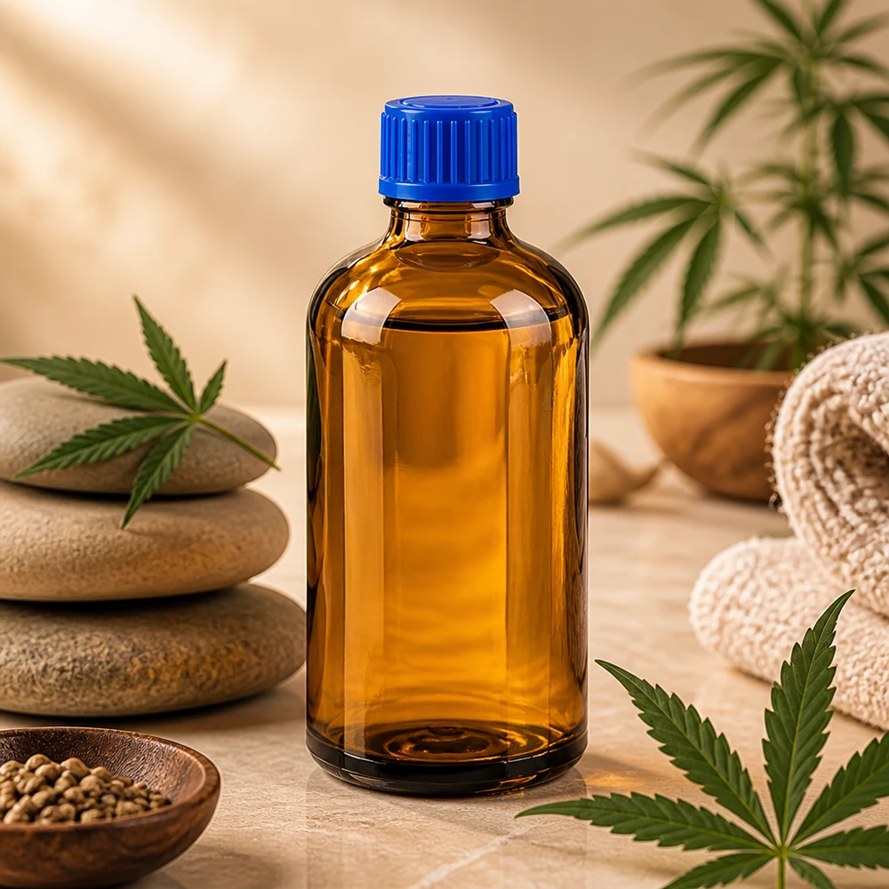 Flacone per medicinali marrone scuro da 100 ml con sistema di chiusura ermetica per una sicurezza ottimale del prodotto