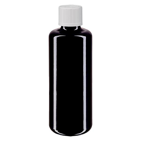 Apothekenflasche violett 100ml Tropfverschluss weiß Kindersicherung Standard