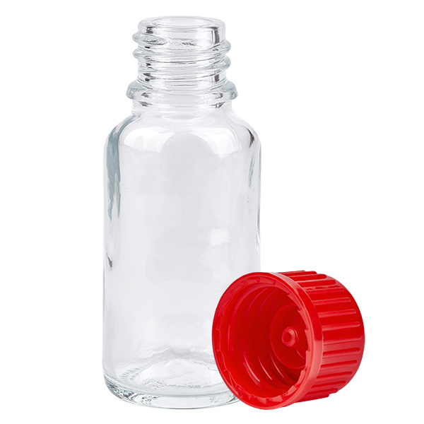 20ml Flasche 11mm Schraubverschluss rot Standard ClearLine UT18/20