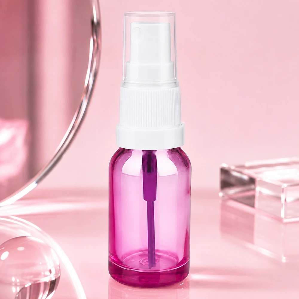 10ml Sprayflasche weiss/transparent Standard PurpleLine UT18/10 Stilvolle 10ml Sprayflasche violett transparent mit Standard UT18/10 Gewinde für Nachfüllung
