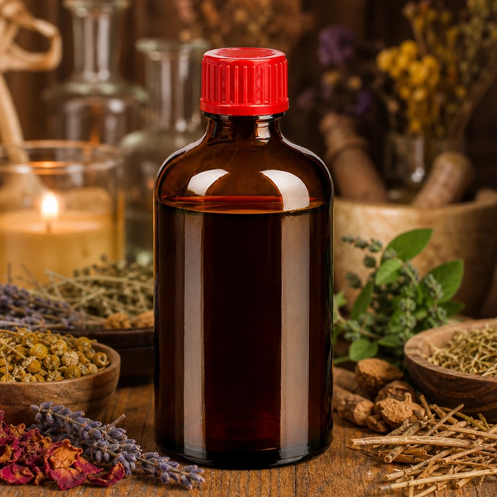 Bottiglia da 100ml 11mm SV rosso STD BrownLine UT18/100 Flacone professionale per medicinali da 100 ml in vetro colorato con tappo a vite rosso a tenuta stagna