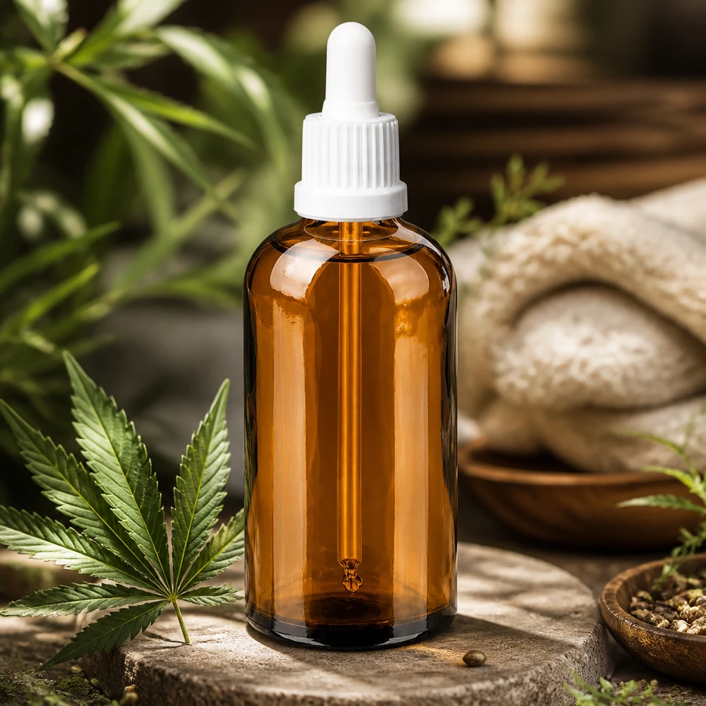 Flacone in vetro di grado farmaceutico 100ml marrone con tappo bianco igienico per sostanze pure