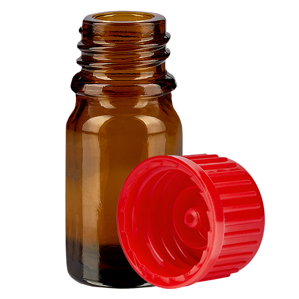 5ml Flasche 11mm Schraubverschluss rot Standard BrownLine UT18/5