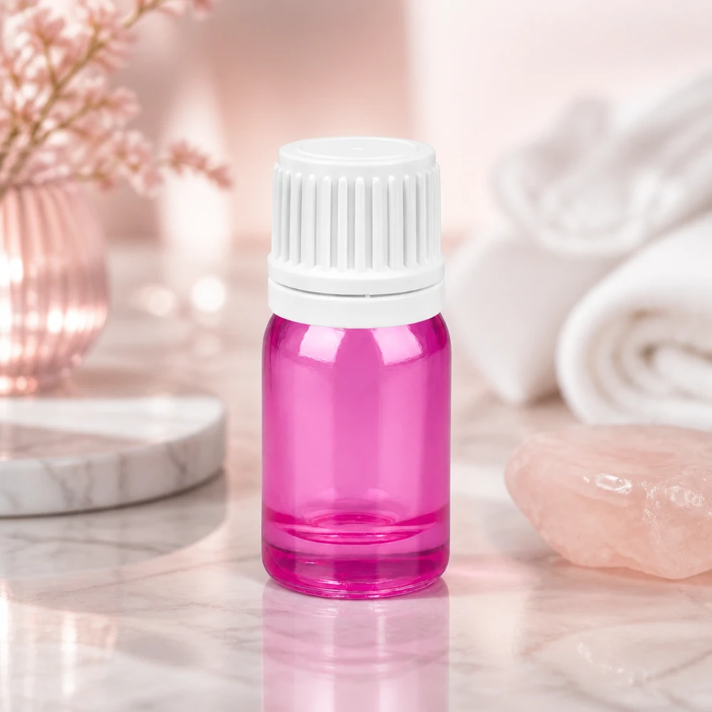 5ml Flasche 11mm Schraubverschluss weiss Originalität Schraubverschlusserschluss PurpleLine UT18/5 Stilvolle 5ml Flasche in Purple-Design mit weißem Originalitätsverschluss für Naturkosmetik