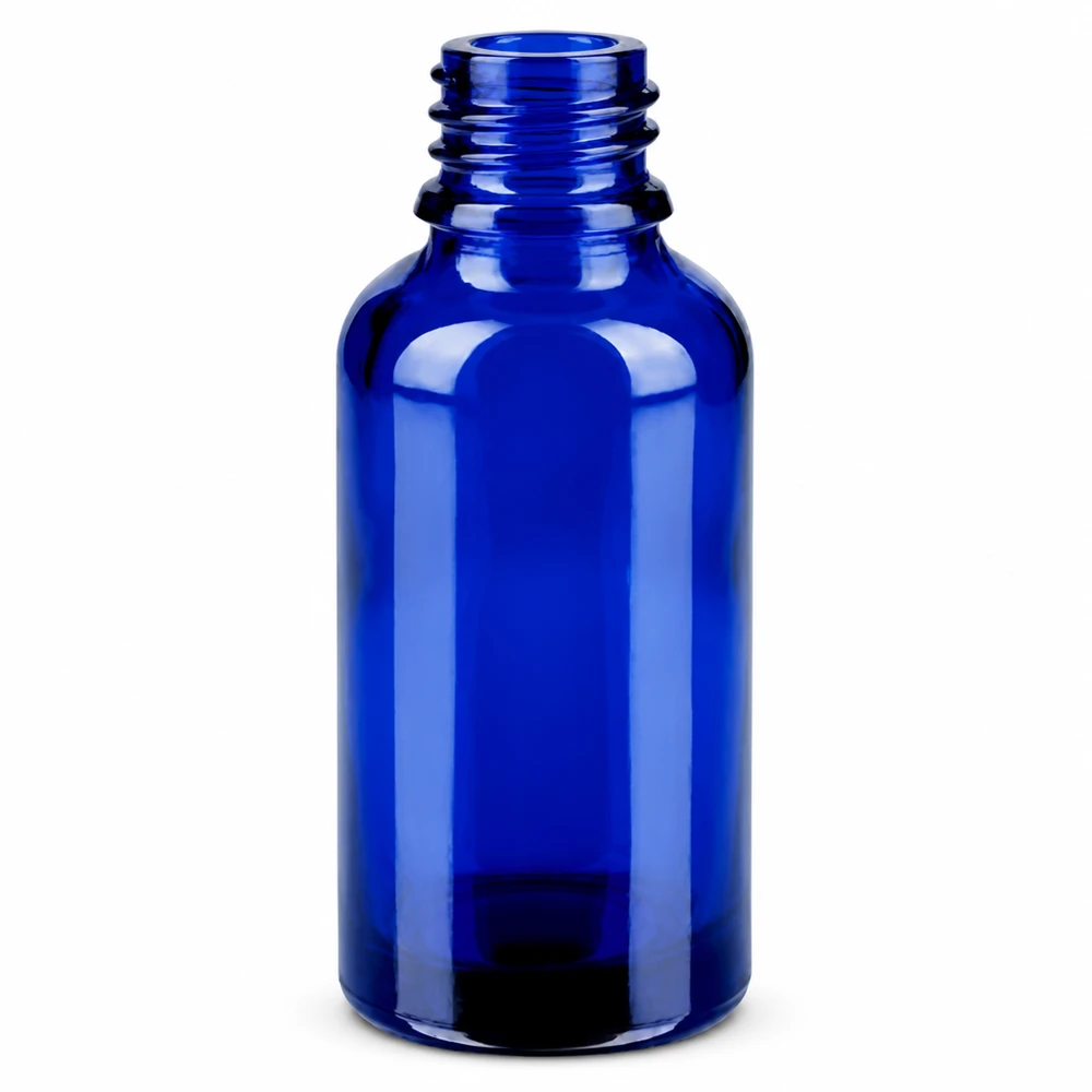30ml Flasche 11mm Schraubverschluss blau Originalitätsverschluss BlueLine UT18/30 Stilvolle blaue 30ml Glasflasche mit schlanker Form ideal für DIY-Kosmetik und Naturprodukte
