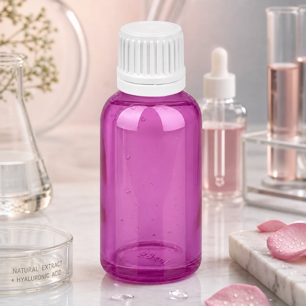 30ml Flasche 11mm Schraubverschluss weiss Originalität Schraubverschlusserschluss PurpleLine UT18/30 Professionelle 30ml Kosmetikflasche in Violett für Hautpflege und Beauty Anwendungen