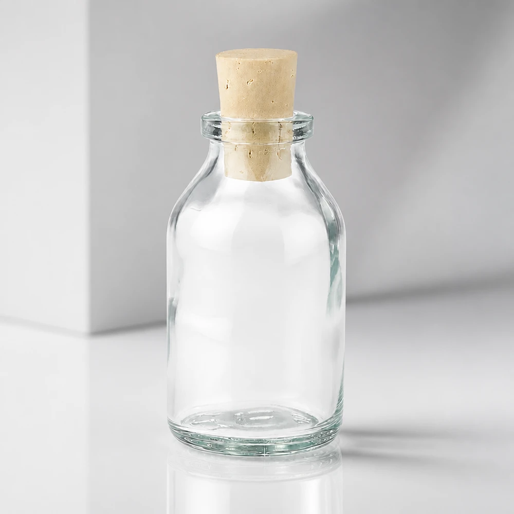Bottiglia in vetro trasparente 20ml con tappo 11/14mm Wiederverschließbare Glasflasche 20ml mit Naturkorken für Öle und Essenzen