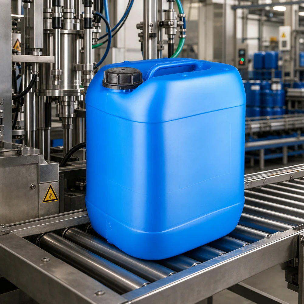 Kanister 20 Liter blau mit Schraubverschluss Originalitätsverschluss Transportkanister 20 Liter blau mit ergonomischem Griffsystem und dichtem Verschluss