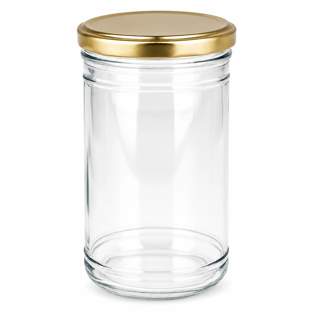 1053ml Sturzglas mit BasicSeal Deckel gold UNiTWIST Leeres 1053ml Sturzglas mit goldenem BasicSeal Deckel für Einmachen und Konservieren von Lebensmitteln