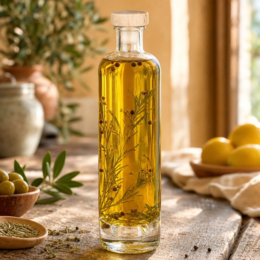 Bottiglia in vetro da 500 ml Ella con tappo in sughero con impugnatura in legno UNiTWIST®
