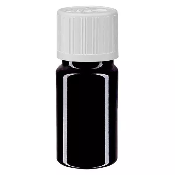 Flacon à pharmacie violet 5ml bouchon à vis blanc Sécurité enfants standard
