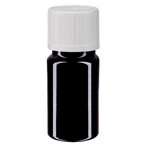 Apothekenflasche violett 5ml Schraubverschluss weiß Kindersicherung Standard