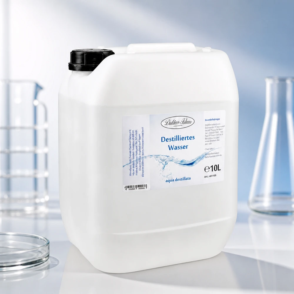 Acqua distillata Doktor-Klaus in tanica da 10 litri per applicazioni di laboratorio e mediche