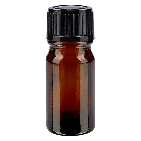 Bottiglia da farmacia marrone da 5 ml. SV STD nero/11mm ApoGlas Bottiglia da farmacia marrone da 5 ml. SV STD nero/11mm ApoGlas
