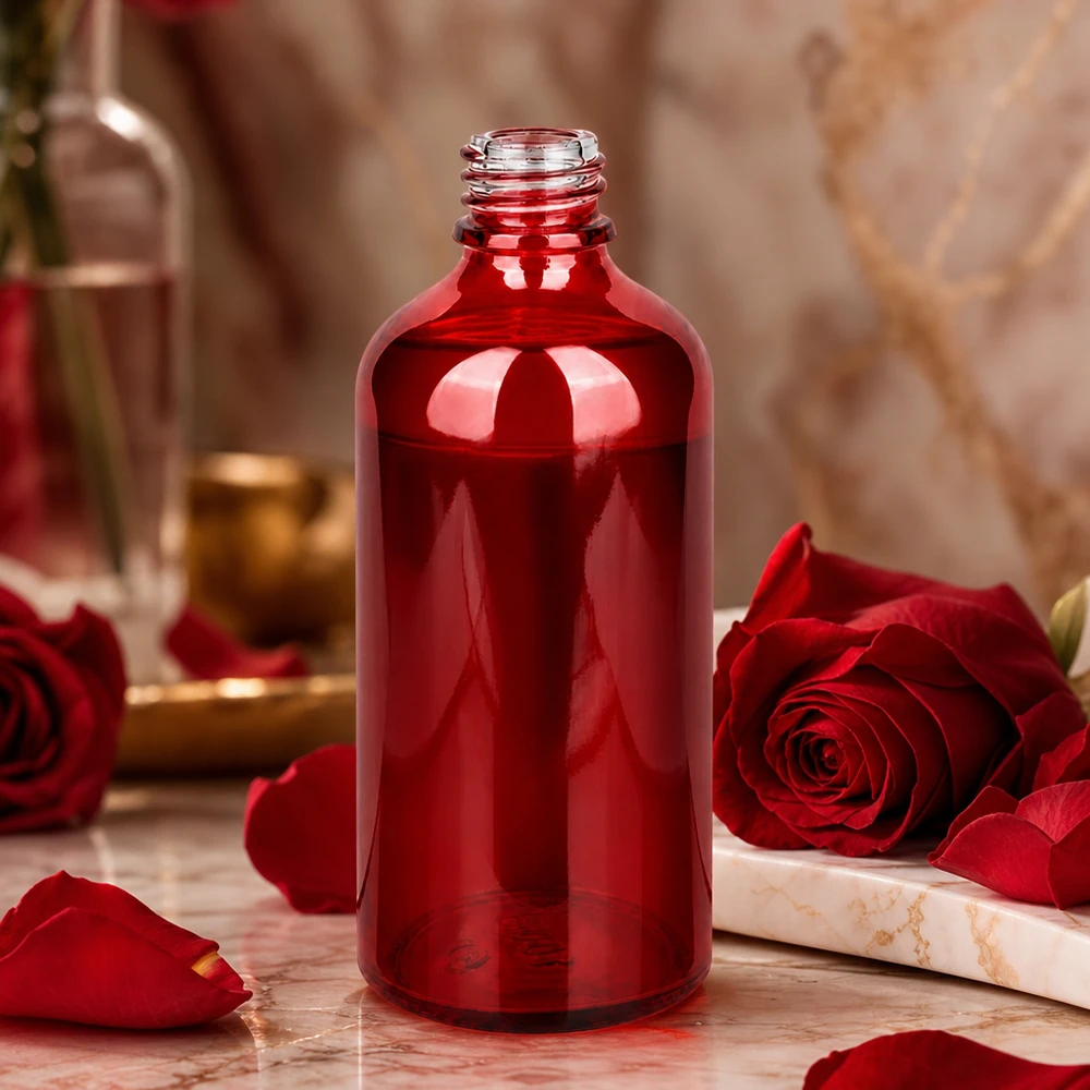 Bottiglia RedLine compatta da 100 ml con collo UT18 per un dosaggio preciso dei liquidi