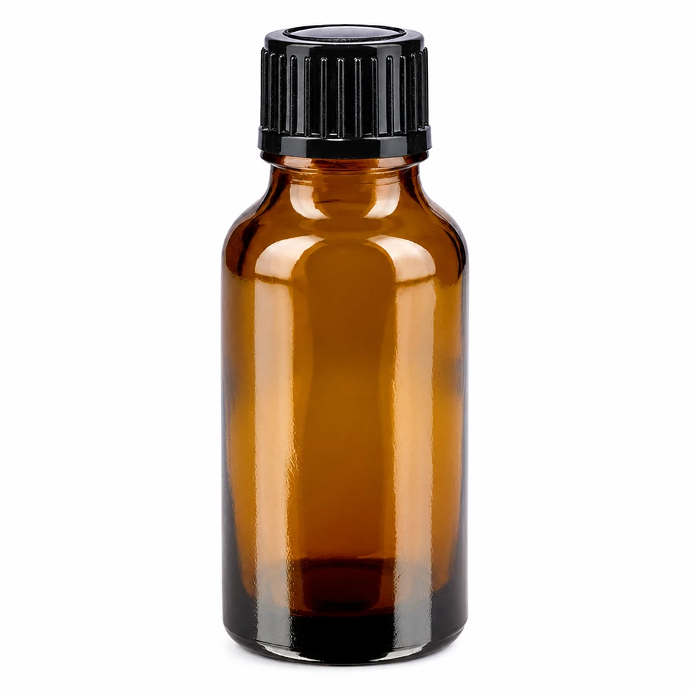 Braune 20ml Glasflasche mit enghalsigem Schraubverschluss ideal für Öle und Tinkturen