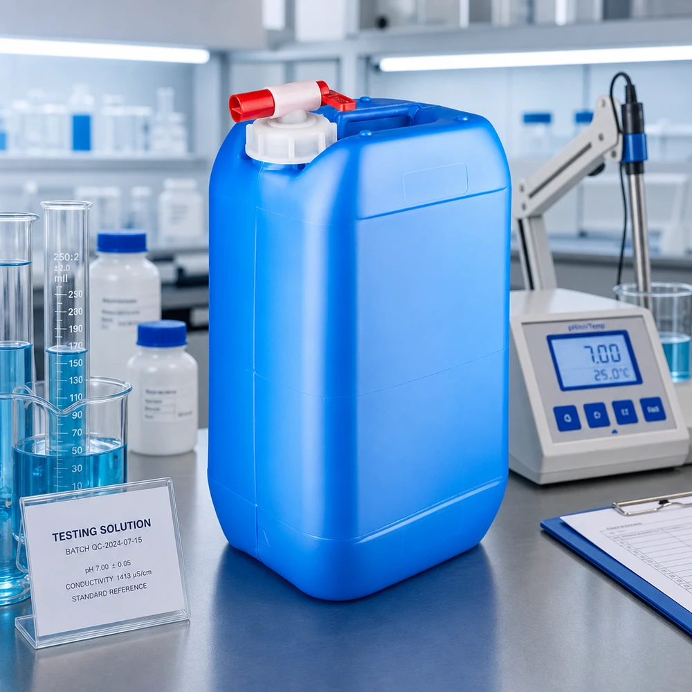 Kanister 15 Liter blau mit Auslaufhahn Stabiler Kunststoffkanister 15 Liter blau mit Absperrhahn für chemische Standardlösungen