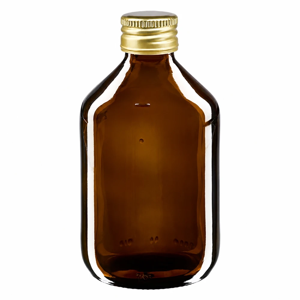 Flacone per medicinali da 300 ml marrone, con tappo in alluminio dorato Ap Bottiglia per medicinali da 300 ml marrone con tappo in alluminio dorato per medicinali e tinture